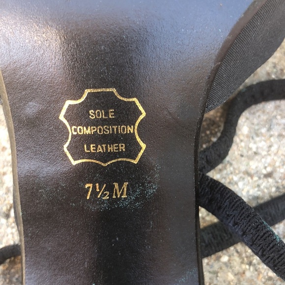 POINTED TOE SLING BACK HEELS BLACK HILLARD and HANSON GUC Sz 7 1/2 - Picture 11 of 12